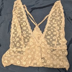 Pale pink lace bodysuit